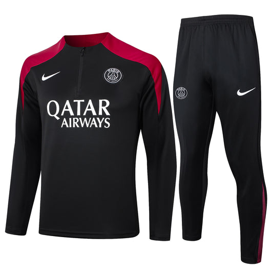 PSG 1/4 Zip Tracksuit Set Black/Red