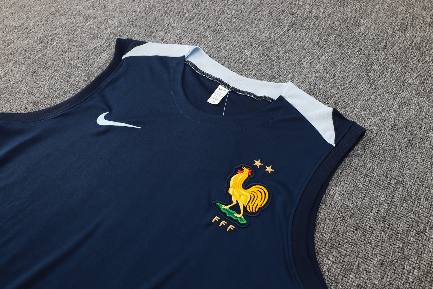 France Sleeveless Training Kit - Navy