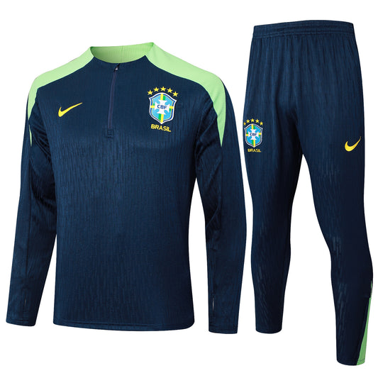 Brazil 1/4 Zip Tracksuit Set Navy/Mint