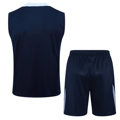 France Sleeveless Training Kit - Navy