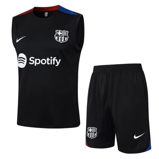 Barcelona Sleeveless Training Kit - Black