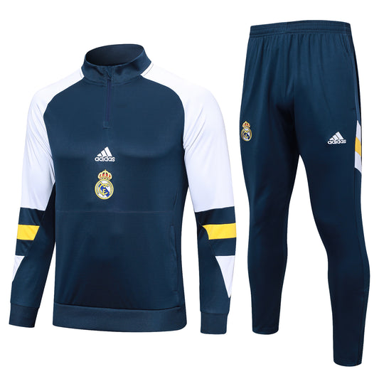 Real Madrid 1/4 Zip Retro Tracksuit Set