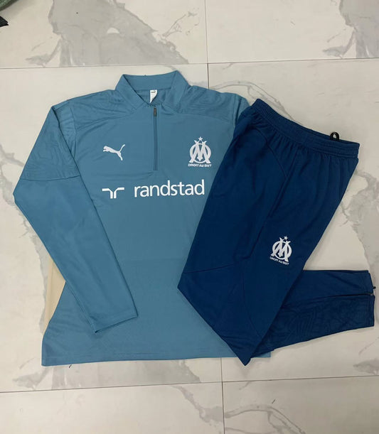 Marseille 1/4 Zip Tracksuit Set Teal/Blue