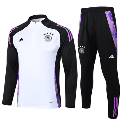 Germany 1/4 Zip Tracksuit Set White/Violet/Black