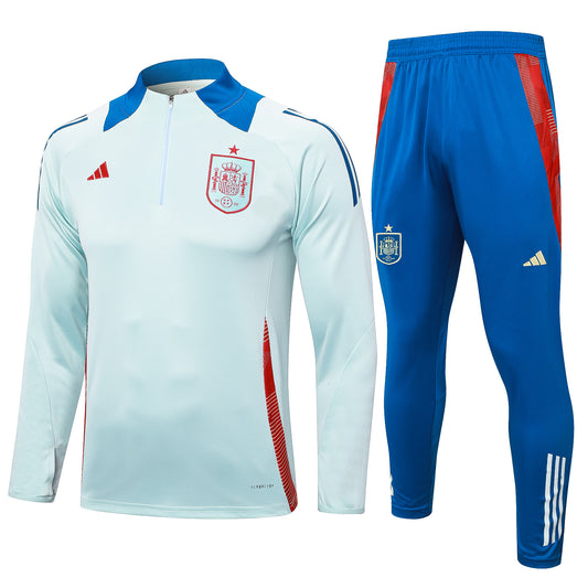 Spain 1/4 Zip Tracksuit Set Blizzard/Crimson/Blue