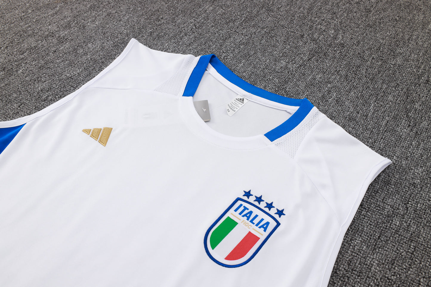 Italy Sleeveless Training Kit - White/Azure/Navy