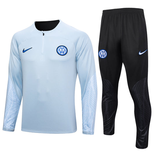 Inter Milan 1/4 Zip Tracksuit Set Ice/Black