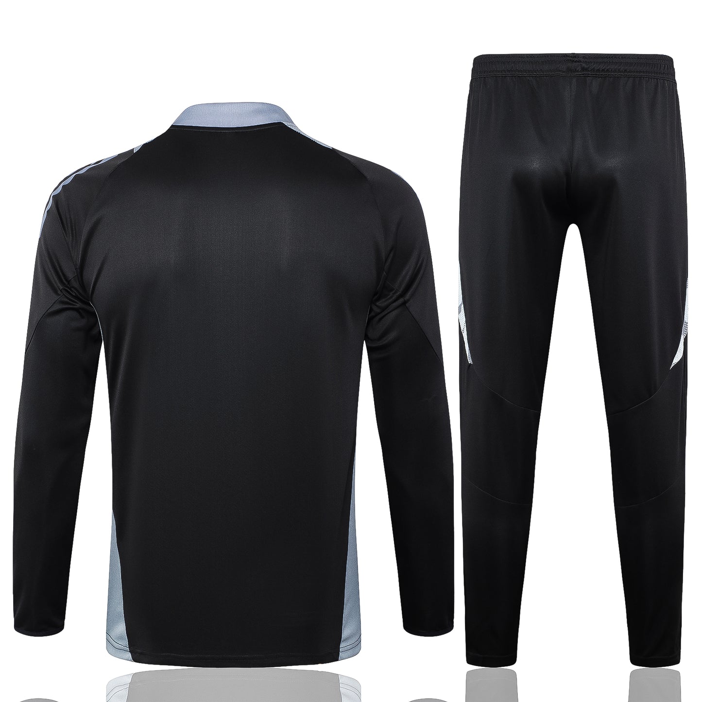 Italy 1/4 Zip Tracksuit Set Black/Grey