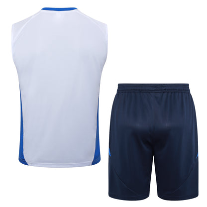 Italy Sleeveless Training Kit - White/Azure/Navy