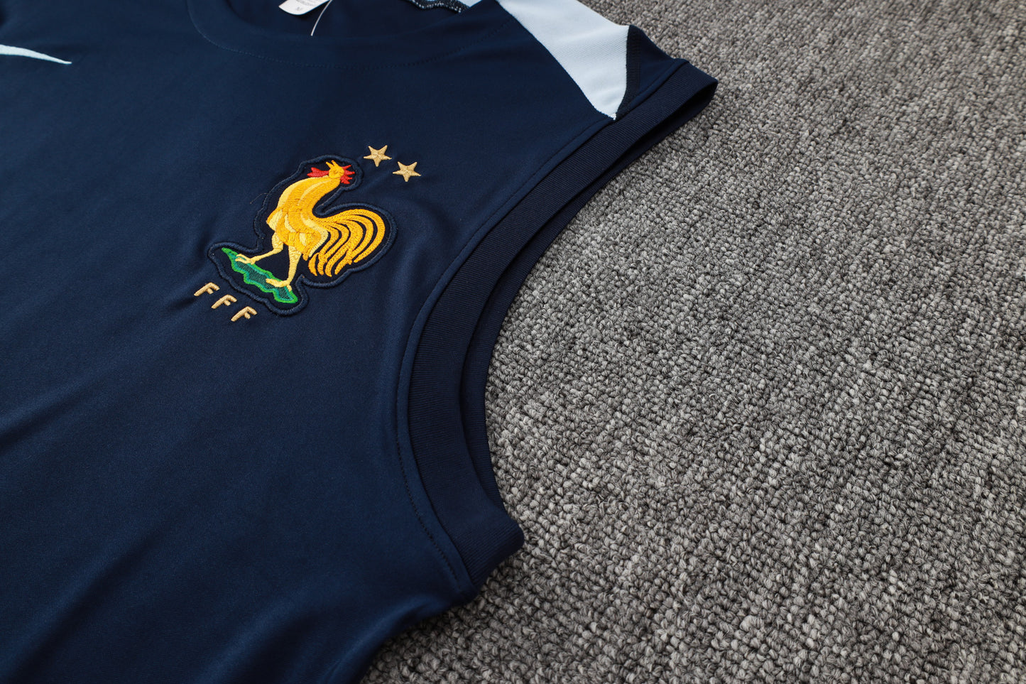 France Sleeveless Training Kit - Navy