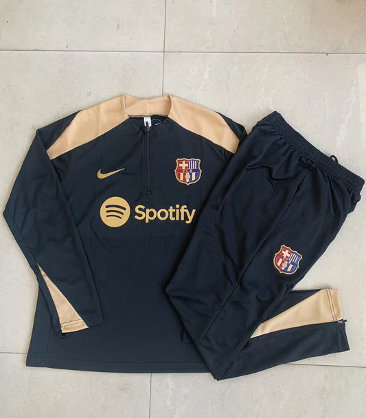 Barcelona 1/4 Zip Tracksuit Set Dull/Gold