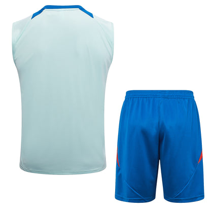 Spain Sleeveless Training Kit - Mint/Blue