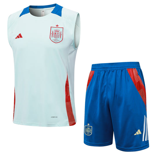 Spain Sleeveless Training Kit - Mint/Blue