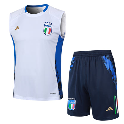 Italy Sleeveless Training Kit - White/Azure/Navy