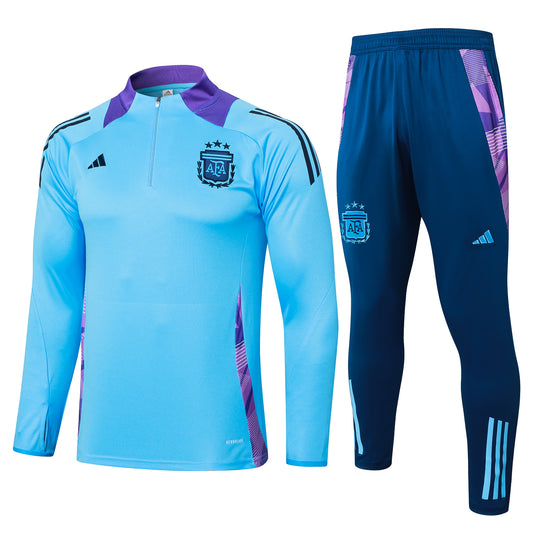 Argentina 1/4 Zip Tracksuit Set Electric-Blue/Purple/Saphire